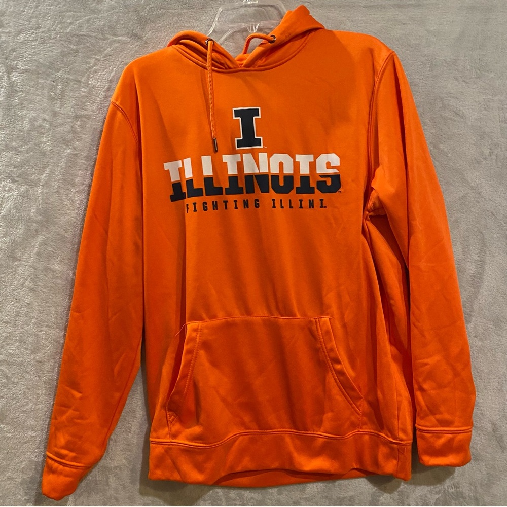 Illinois University Hoodie Men’s Medium Orange Fighting Illini NCAA Stitched